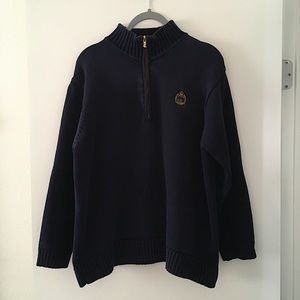 Ralph Lauren Mens Navy Blue Quarter Zip Sweater